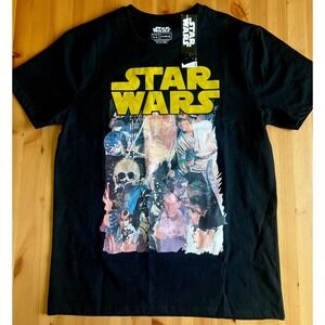 Star‎ Wars Men's Graphic T-Shirt Black Movie Collage Tee Licensed New Medium